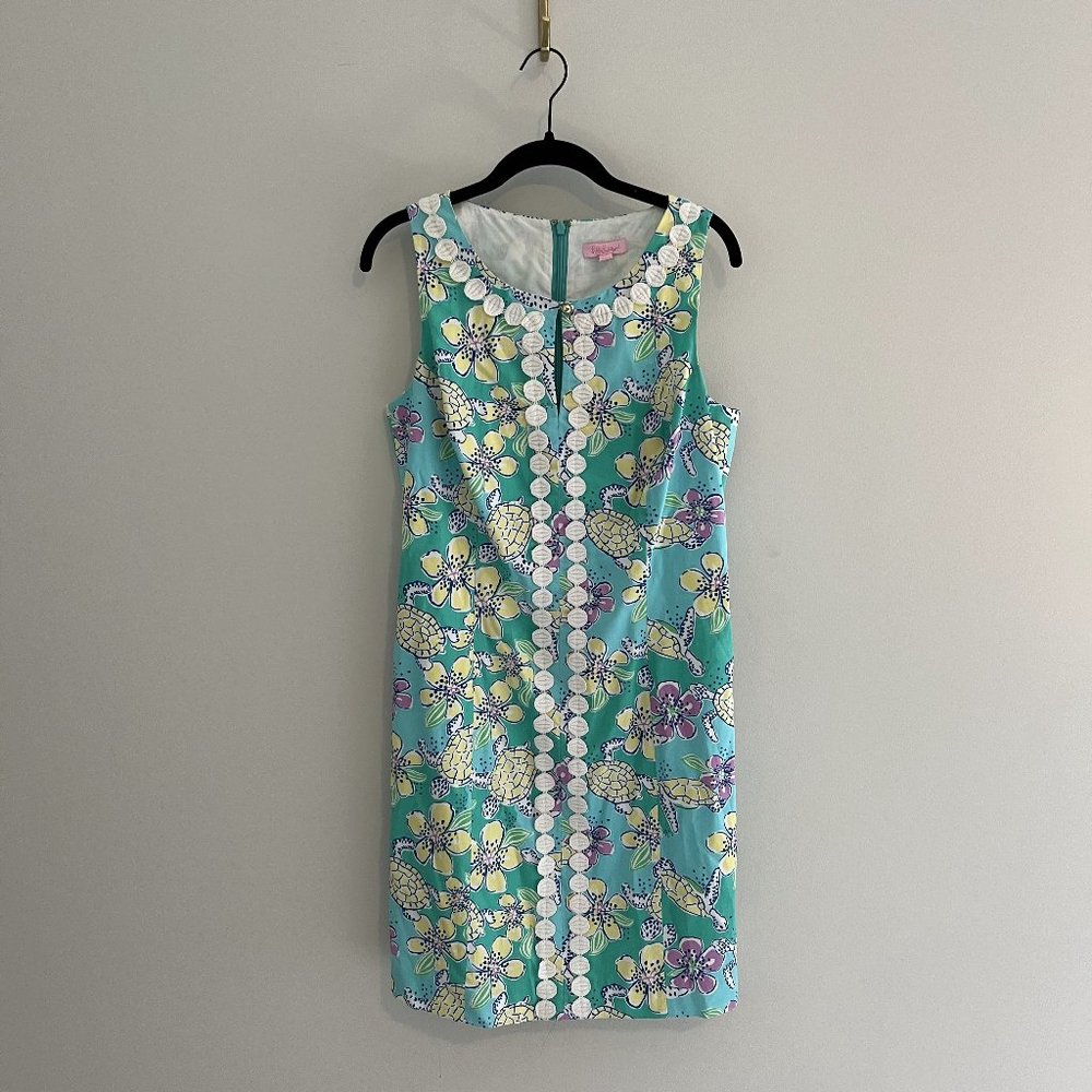 Lilly Pulitzer Moving Slowly Sea Turtles Blue Green RARE